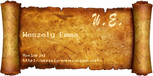 Weszely Emma névjegykártya